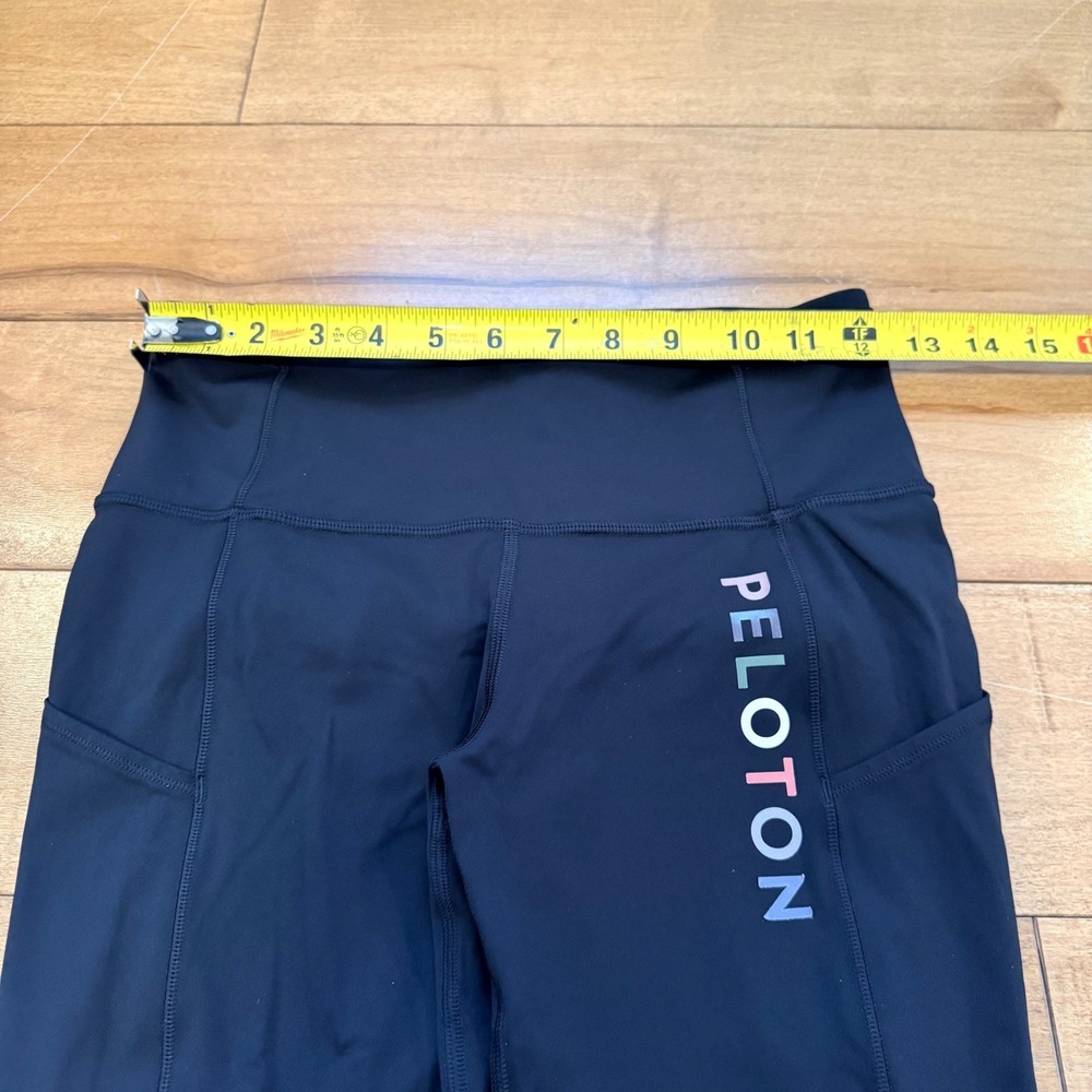 Lululemon Peloton Leggings Women Size 4 Black Reflective Crop Pockets Collab - Picture 5 of 7